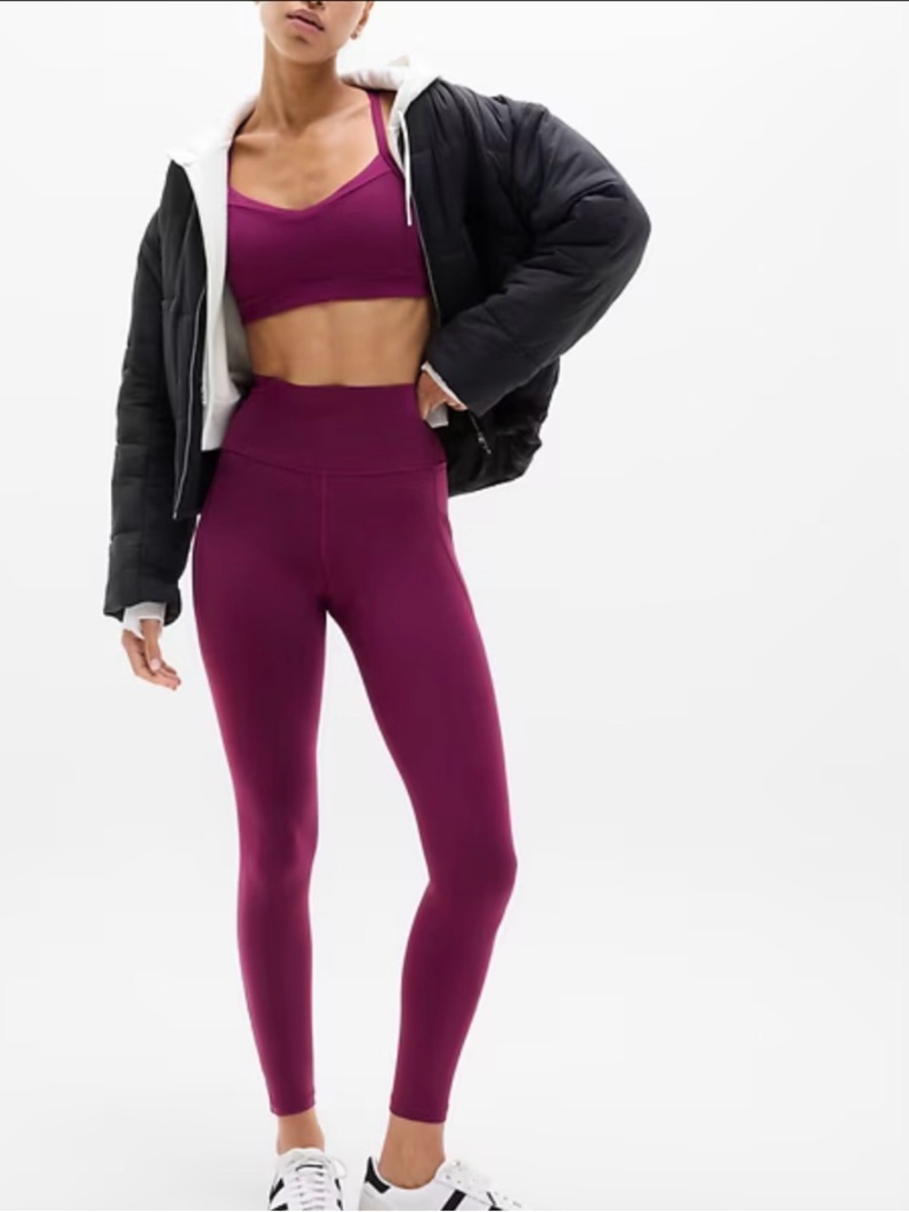 NWT Athleta Salutation Stash High Rise 7/8 Legging XXS Plum
